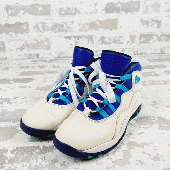 The Daily Jordan: Air Jordan 10  Nike Air Jordan 10 Retro Athletic White Blue Athleisure Running Sneakers A285